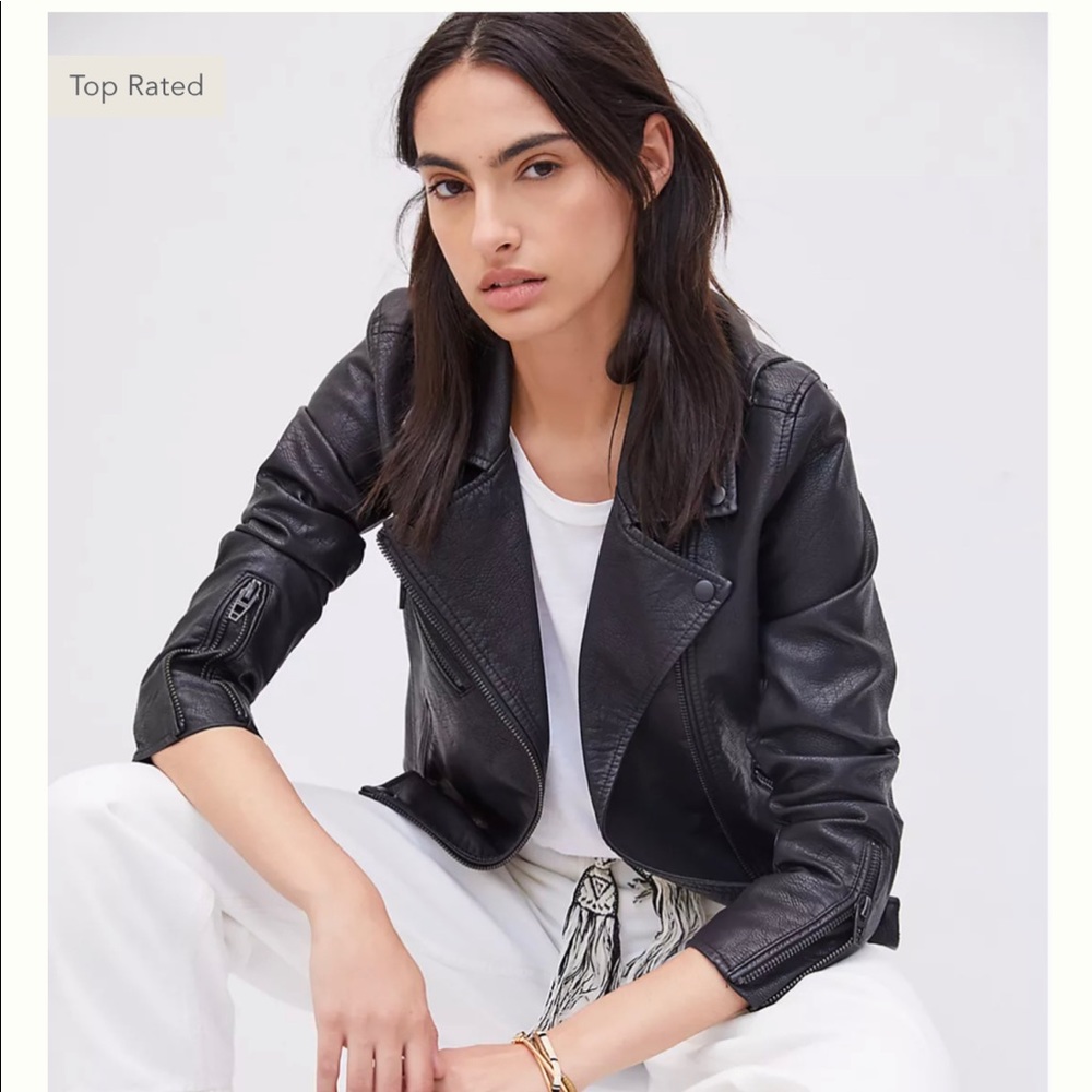 Blank NYC vegan Leather Moto Jacket